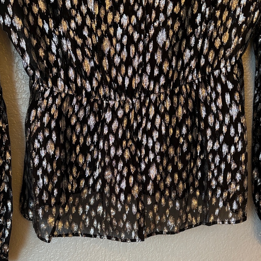 The Kooples Black and Silver Patterned Blouse - Picture 10 of 12